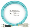 Оптический патч-корд duplex LC-ST 50/125 MM Cabeus FOP-50-LC-ST-2m 2 метра бирюзовый LSZH