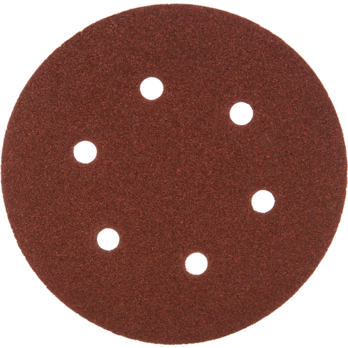 Круг шлифовальный на липучке, по дереву и металлу (6 отверстий, 150 мм, P60, 5 шт.) ELITECH 1820.098800