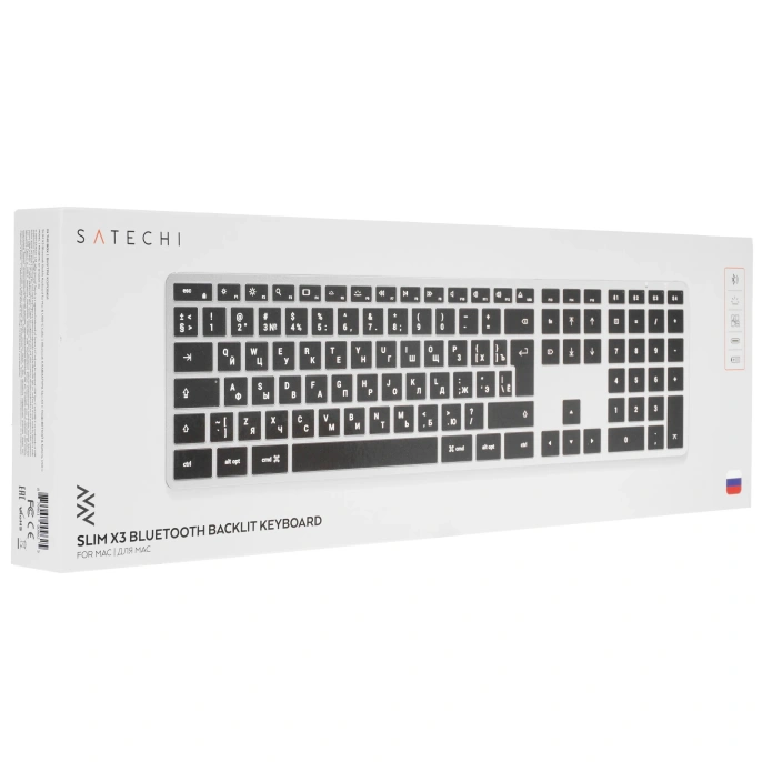 Беспроводная клавиатура Satechi Slim X3 Bluetooth Keyboard-RU. Раскладка - Русская. Цвет- Серый космос.