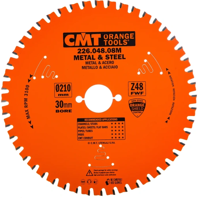 Диск пильный по металлу 210x30x2.2/1.8 мм; Z48; TCG CMT 226.048.08M