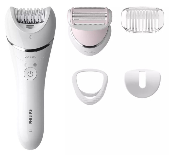 Philips эпилятор Series 8000 BRE710/00 Цвет: белый (вилка РФ)