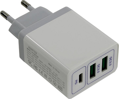 KS-is KS-365 Зарядное устройство USB (Вх. AC100-240V Вых.  DC5V/9V/12V  30W 2xUSB  USB-C)