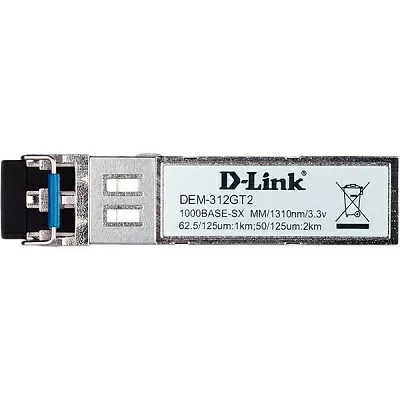 D-Link 312GT2/A1A SFP-трансивер с 1 портом 1000Base-SX+ для многомодового оптического кабеля (до 2 км)
