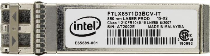 INTEL E10GSFPSR модуль Ethernet SFP+ SR Optics для Intel Ethernet Server Adapter X520-DA2 FTLX8571D3BCV-IT