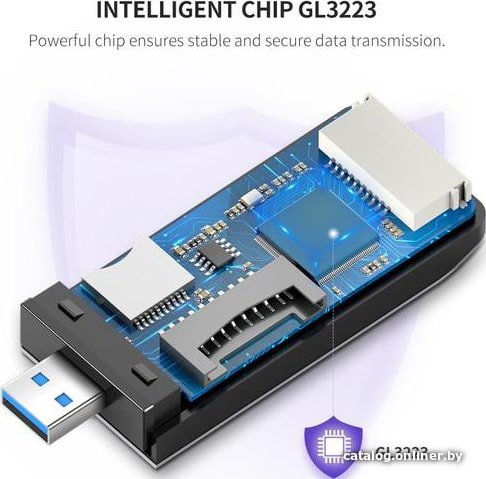 Кардридер мультифункциональный UGREEN CM180 50541 USB-A 3.0 to TF/SD/CF/MS Multifunction Card Reader Multi-Read. Цвет: серый космос