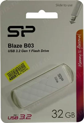 Накопитель Silicon Power Blaze B03 SP032GBUF3B03V1W USB3.2 Flash Drive 32Gb (RTL)