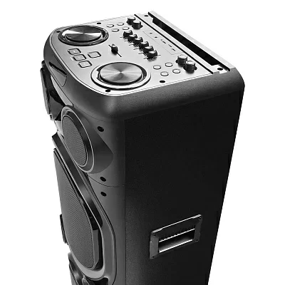 Колонки GM-204 GINZZU Переносная Bluetooth MIDI-система, 200W, BT(V5.0; профили A2DP, AVRCP)/TWS/USB/TF/FM/MIC/ДУ/Аудиовход для гитары/Эквалайзер