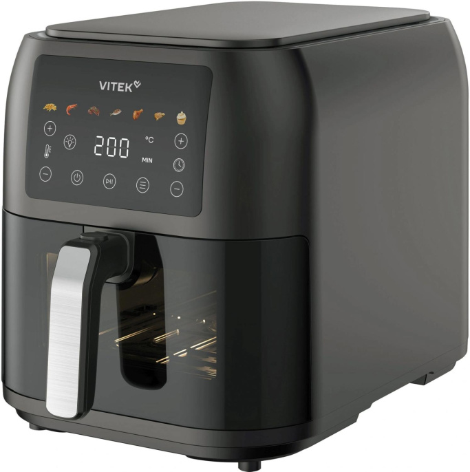 Аэрогриль Vitek VT-AF8001 8л 1700Вт темно-серый/черный