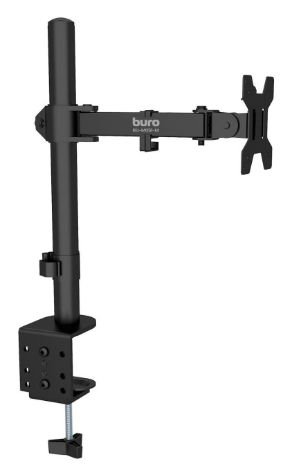 Кронштейн для мониторов ЖК Buro BU-M051-M, до 32", до 8кг, крепление к столешнице, поворот и наклон, черный