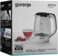 Чайник электрический Gorenje K17GXG 1.7л. 2200Вт белый/серебристый корпус: стекло/пластик