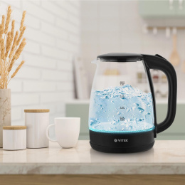 Чайник электрический Vitek VT-7004, 1.8л, стекло/пластик