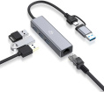 Хаб (разветвитель) Digma DHUB-LAN-4port, серебристый