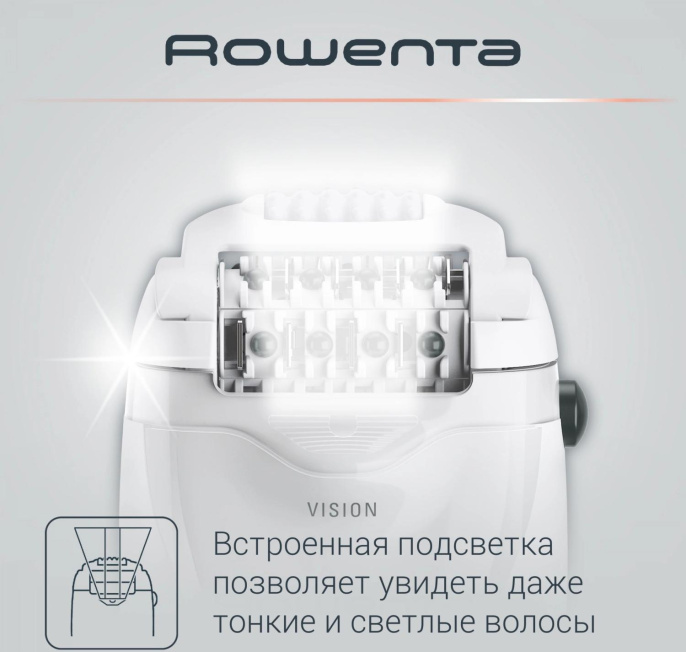 Эпилятор Rowenta EP5615F0 скор.:2 насад.:1 от электр.сети белый/серый
