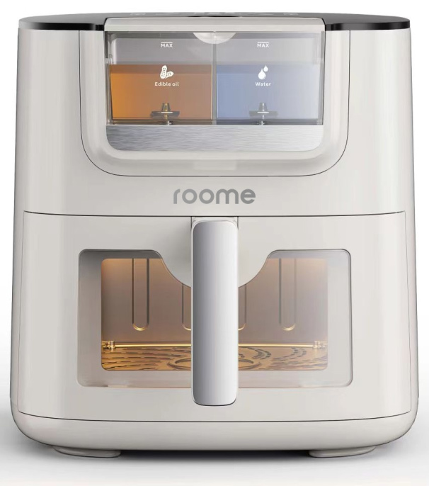 Аэрофритюрница roome Air Fry AF-ZE7226-A Белый Емкость 7 л, высокая мощность 1700 Вт, интеллектуальная система микрогидратации и пополнения запасов масла, съемный контейнер для масла и воды, четыре режима приготовления, в выдвижном ящике есть окошко,напо