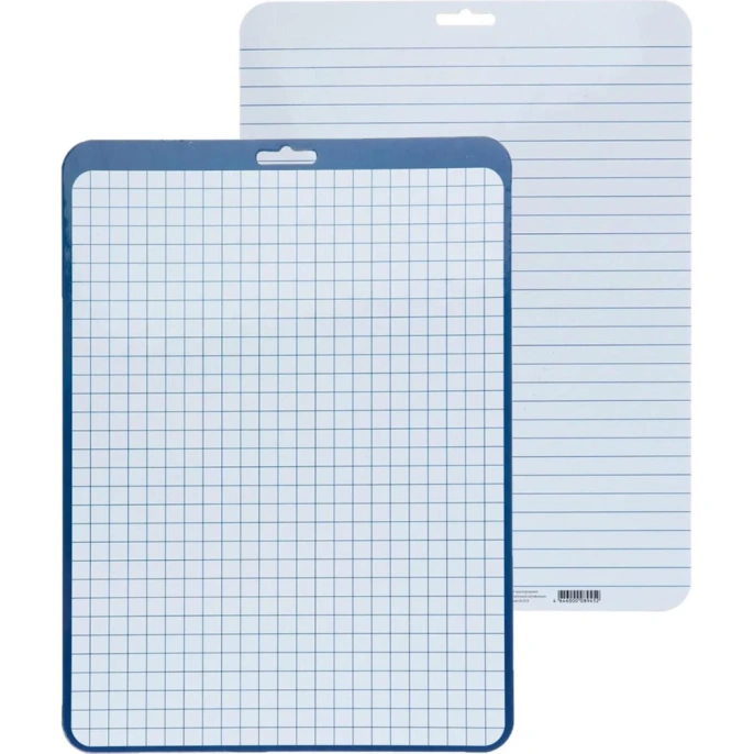 Двусторонняя маркерная доска Calligrata A4, клетка/линейка, синяя Д4_01 4235661