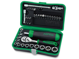 Набор головок и бит 1/4" 4-14мм 41предм. 6гр. TOPTUL GADW4101