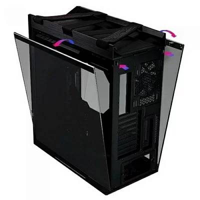 Корпус для пк ASUS GX601 ROG STRIX HELIOS CASE Black RGB ATX/EATX mid-tower gaming case with tempered glass, aluminum frame, GPU braces, 420mm radiator support and Aura Sync,17.8 Kg.EATX (12"x10.9")