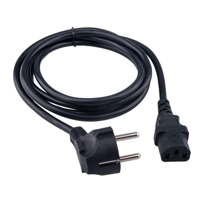 Гарнизон Кабель питания Schuko-C13, 3x0.75мм2, 10A, CCA, с заземлением, 1.8м, черный, пакет GPC-186-0.75-1.8M