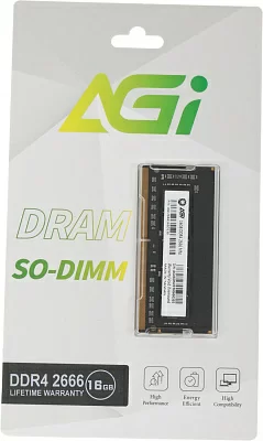 Память DDR4 16Gb 2666MHz AGi AGI266616SD138 SD138 RTL PC4-21300 CL19 SO-DIMM 260-pin 1.2В Ret