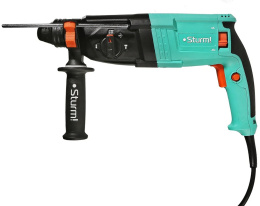 Перфоратор Sturm! RH2526BR (питание: сеть, мощность: 920 Вт, энергия удара: 3 Дж, частота ударов: 0-5000 уд/мин, скорость вращения: 0-1200 об/мин, патрон: SDS Plus, морозоустойчивый кабель, диаметр сверления: бетон-49мм, кирпич-68мм, реверс, защитная муфт