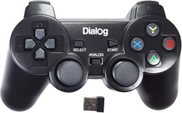 Беспроводной геймпад GP-A12RF Dialog Action - RF 2.4G, вибрация,12 кнопок, PC X&Dinputs, USB, черный