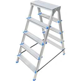 Алюминиевая двухсторонняя стремянка LadderBel 5 ступеней STR2-AL-5