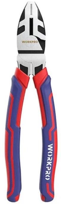 Плоскогубцы WorkPro WP231105 200мм материал CR-V, ковка в виде капли, с полированным покрытием, удобные трехкомпонентные рукоятки