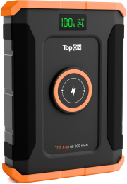 Электростанция портативная TopON TOP-X60 60000mAh 10A QC3.0/PD 3xUSB беспров.зар. черный/оранжевый 103765