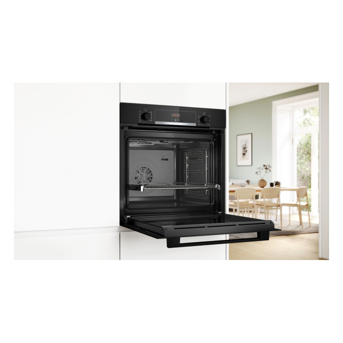 Духовой шкаф электрический Bosch Serie 4 HBA534EB3,  71л,  дверца с 3 стеклами,  черный