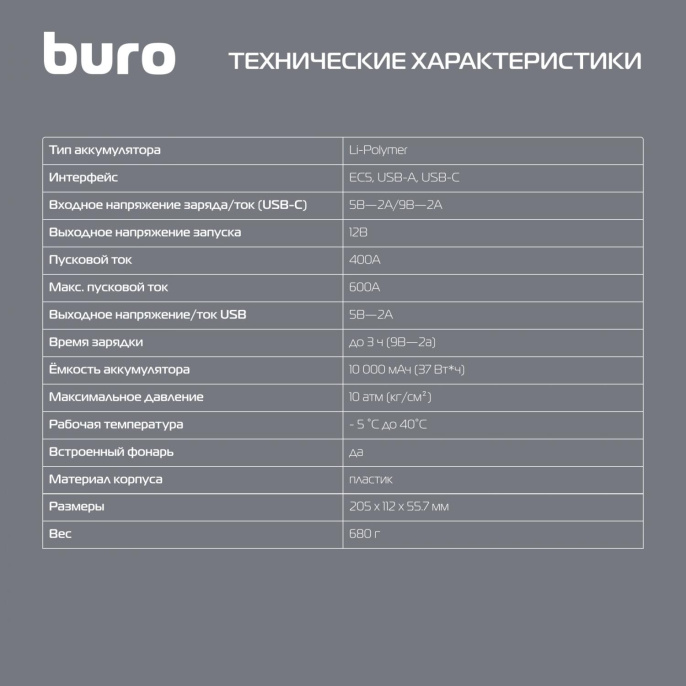 Пуско-зарядное устройство Buro SJ-K80 с воздушным компрессором