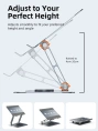 Регулируемая подставка CABLETIME CS19G (CT-LSR08-AG) для ноутбука с вращением на 360°
