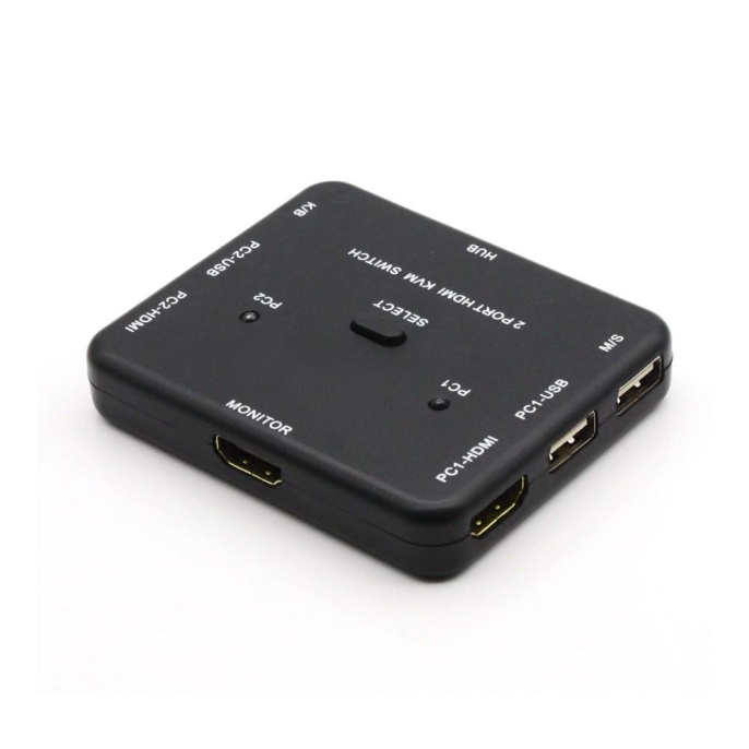 ORIENT HS21, HDMI KVM переключатель на 2 устройства, порты HDM + 2xUSB клавиатура+мышь , поддержка 4K@30Hz, кнопка переключения на корпусе, не требуется внешнее питание 31066