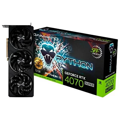 Видеокарта Gainward RTX4070 SUPER PYTHON III OC 12GB GDDR6X 192bit 3xDP HDMI 3FAN RTL