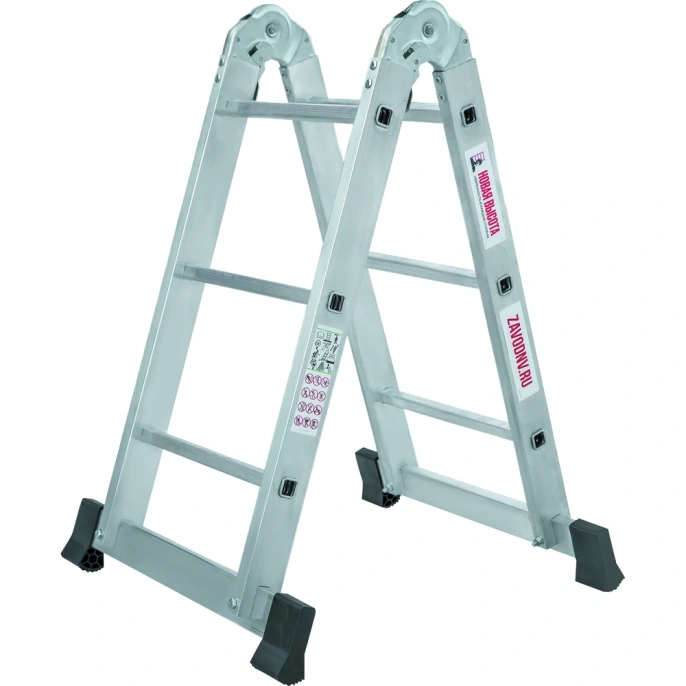 Двухсекционная шарнирная лестница Новая Высота NV 1317 2x3, 400 мм, алюминий 1317203