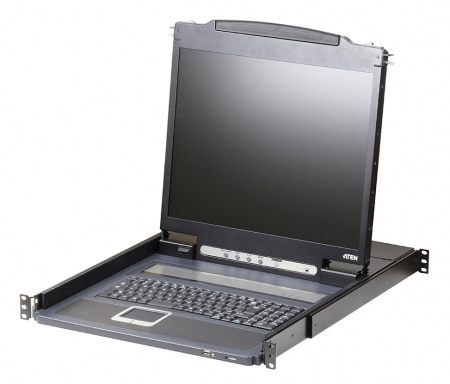 KVM консоль ATEN CL3000N-ATA-RG для KVM-переключателей, электрон., 19", SVGA+KBD+MOUSE PS/2;USB, с KVM-шнуром USB 1.8м, LCD экран 19", лат./рус. клав., выход на вторую конс.;1280x1024 75Hz;DDC2B;доп.порт USB A-типа Female [ATEN CL3000N-ATA-RG]