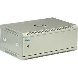 Серверный настенный шкаф W&T 4U 600х450 19 дюймов серый M046045GWTWOF