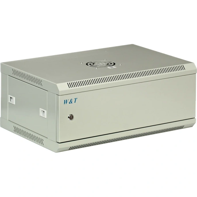 Серверный настенный шкаф W&T 4U 600х450 19 дюймов серый M046045GWTWOF