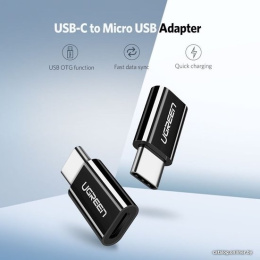 Адаптер UGREEN US157 30391 USB-C to Micro USB Adapter. Цвет: черный