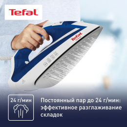 Утюг Tefal FV1711E0,  с паровым ударом,  1800Вт,  синий и белый