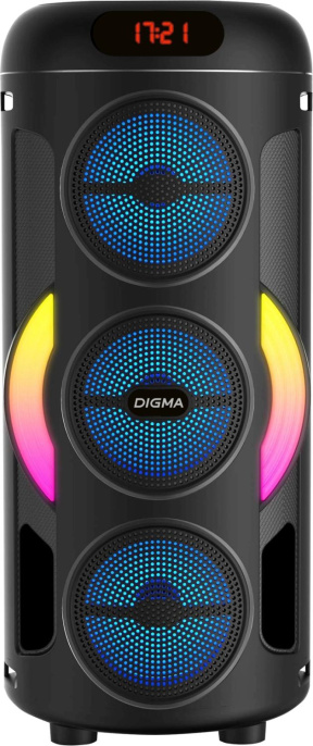 Музыкальный центр Digma D-MC1721, 10Вт, Bluetooth, FM, USB, micro SD, черный