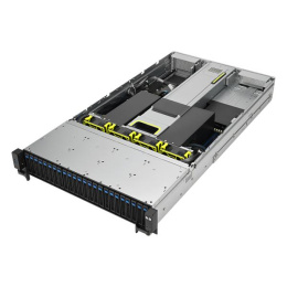 Сервер ASUS RS720-E11-RS24U 2U, 2xLGA4677, 32 DIMM DDR5, 24x 2.5" 12x NVMe+12x NVMe/SATA/SAS* hs , 2 x M.2 slot 2280, 2x10Gbe RJ45, 4 dual-slot GPU, 8 slots PCIe 5.0, 1x OCP 3.0*, 2x2600W 90SF01Z1-M008V0