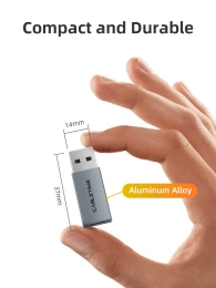 Адаптер CABLETIME CP77G (CT-C160-PU33-CFAM(OTG)-AS) USB3.0 A Male to USB-C Female OTG. Алюминий