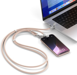 Зарядный кабель - ремень через плечо Satechi OntheGo Crossbody Lanyard Cable 60W. Длина: 1.5м. Цвет: пыльно-розовый (ST-LOTGLR)