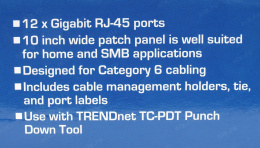 D-Link Коммутационная панель Patch Panel 10" UTP 12 port кат 6 TRENDnet TC-P12C6