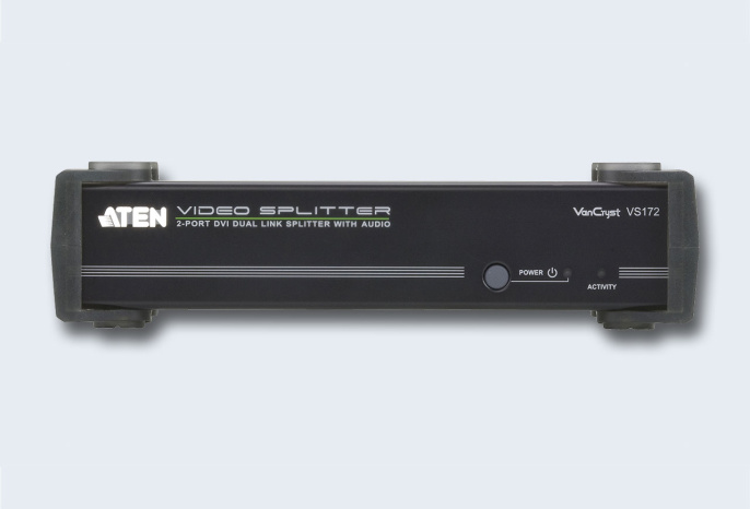 Разветвитель, электрон. ATEN VS172-AT-G, DVI Dual Link+Audio, 1 2 монитора, 5 метр., F, без шнуров, DC 5.3V