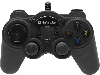 Геймпад Defender Game Racer Turbo (12кн8поз.перекл.2 мини-джойстика USB PC&PS) 64251