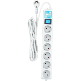 Фильтр-удлинитель Power Cube PRO, 5,0 м, LC контур, 16А/3,5кВт/ Surge protector Power Cube Pro 5,0 m, LC circuit, 6 outlets white 16A / 3,5kVt