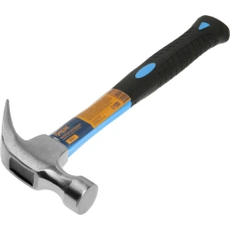 Молоток-гвоздодер ТУНДРА фибергласовая 2К рукоятка, 500 г 882008