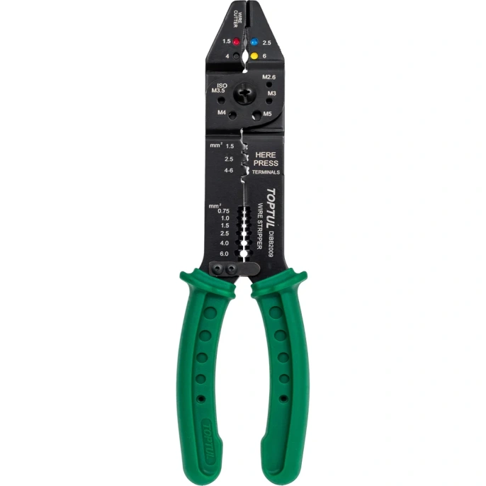 Клещи для обжимки клемм и снятия изоляции TOPTUL DIBB2009