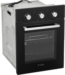 Духовой шкаф электрический LEX EDM 4570 BL,  53л,  дверца с 2 стеклами,  стекло черное